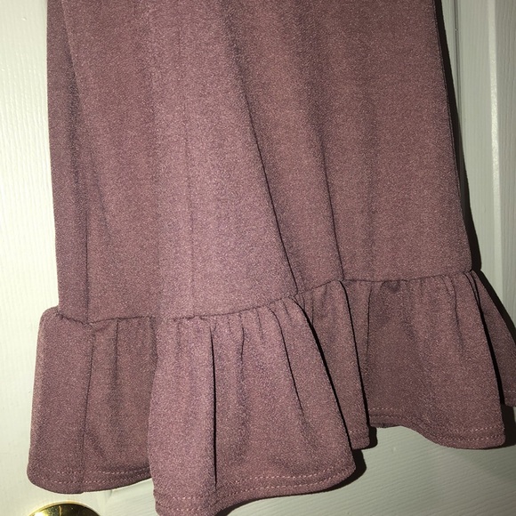 Mauve Mini Dress with Ruffle - Picture 3 of 5